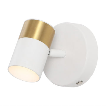 Paola 6" 1-Light Modern Adjustable Head Integrated Dimmable LED Rechargeable Wall Spotlight with Touch Sensor - JONATHAN Y